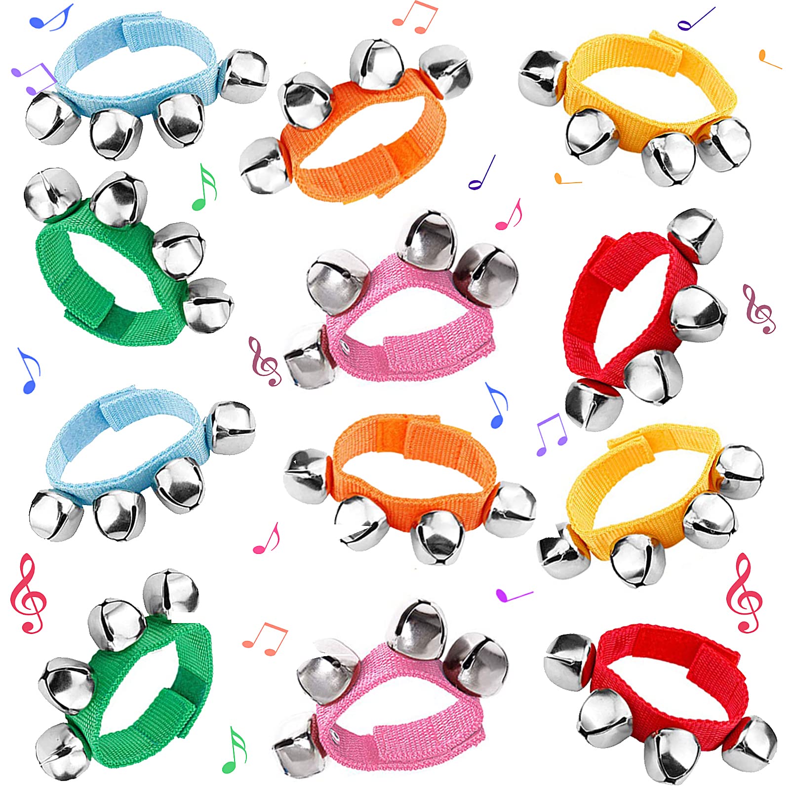 Photo 1 of POPLAY Jingle Bells,12 PCS Kids Musical Instruments Ankle Bells for Party Favors Goodie Bags Stuffers