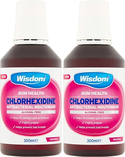 Wisdom Chlorhexidine Mouthwash Original Alcohol Free 2 x 300ml
