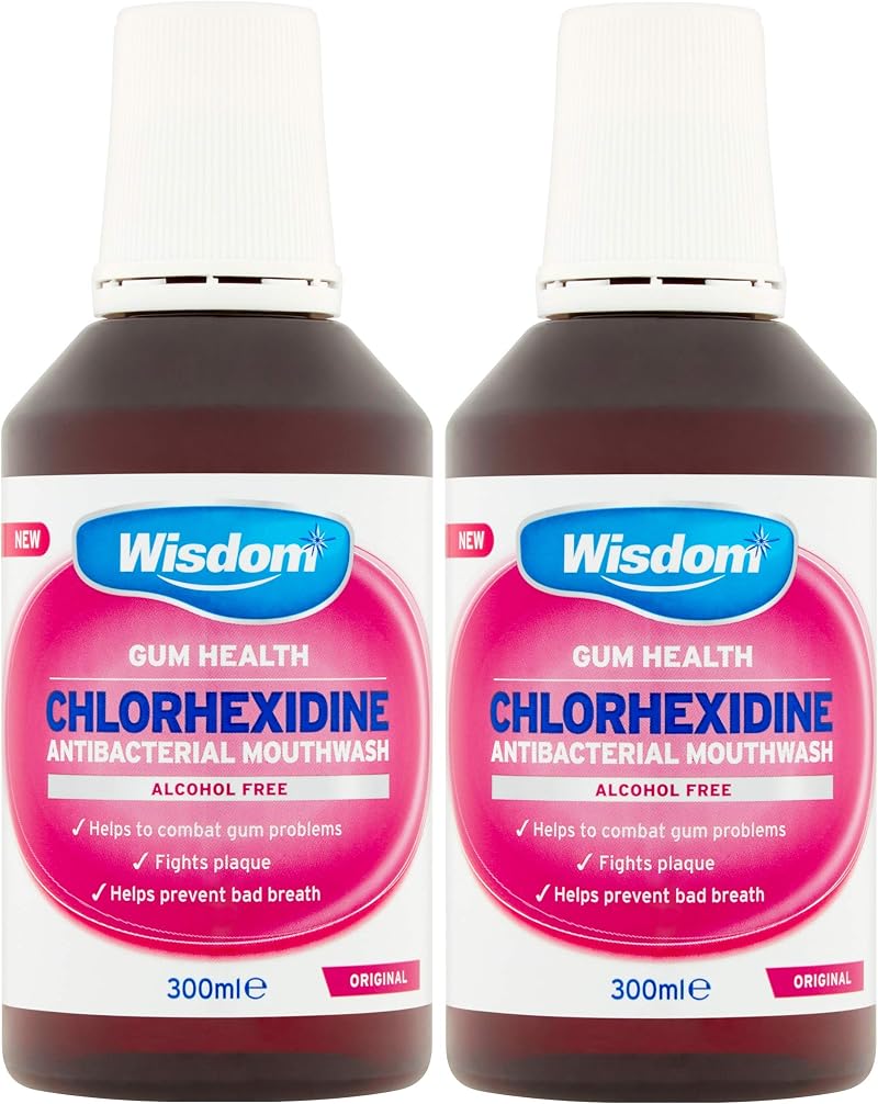 Wisdom Chlorhexidine Mouthwash Original Alcohol Free 2 x 300ml