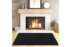 PROTALWELL Hearth Rugs Fireproof, Fireplace Rug, Fireplace Mat, Fireplace Rugs Fire Resistant, 46" x26”, Heated Floor Mat for Outdoor Grills, Fire Pits, Smokers, Woodstoves
