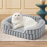 LE SURE Cute Cozy High Back Orthopedic Small Dog Bed with sides, 24" Grey | Forbes Award Best Value Dog Bed, Waterproof Pet Bed with Sides, Comfy Egg-Crate Foam Pet Couch Sofa, Removable Washable Cover