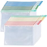 Light Color Plastic Mesh Zipper Pouch 9x13 in (5 Colors, 20 Packs), Waterproof Zipper Pouches, Letter Size A4 Size for School Office Supplies, Toys and Board Game Organizing Storage