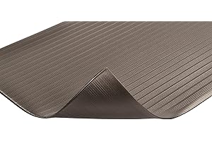 Notrax 410 Airug® 3' x 12' x 3/8" Anti Fatigue Mat, Enhanced Slip Resistance with Beveled Edges and Ribbed Surface, Ideal for Industrial and Commercial Workplaces, Black, 410S3312BL