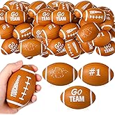 MiniInflat 24 Pcs Football Stress Balls 3.43'' Football Squeeze Foam Balls Football Stress Relief Toys for Party Game Favors (Classic, Brown)