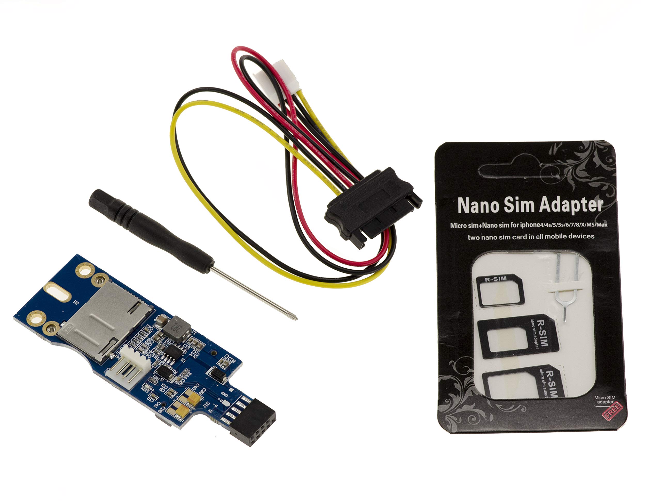 KALEA-INFORMATIQUE MiniPCIe to internal 9-pin USB adapter for WWAN LTE module with SIM card support. Mini PCI Express, 3G 4G compatible