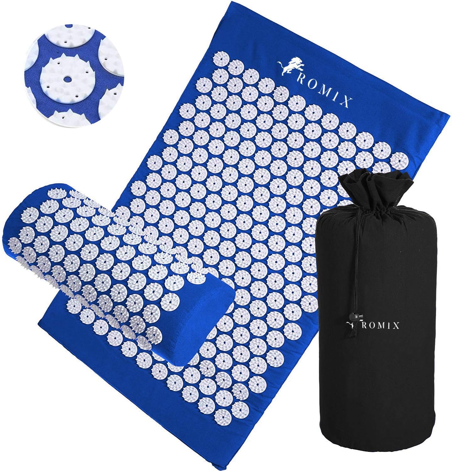 ROMIX Acupressure Mat and Pillow Set, Wellness Therapy Pain Relief
