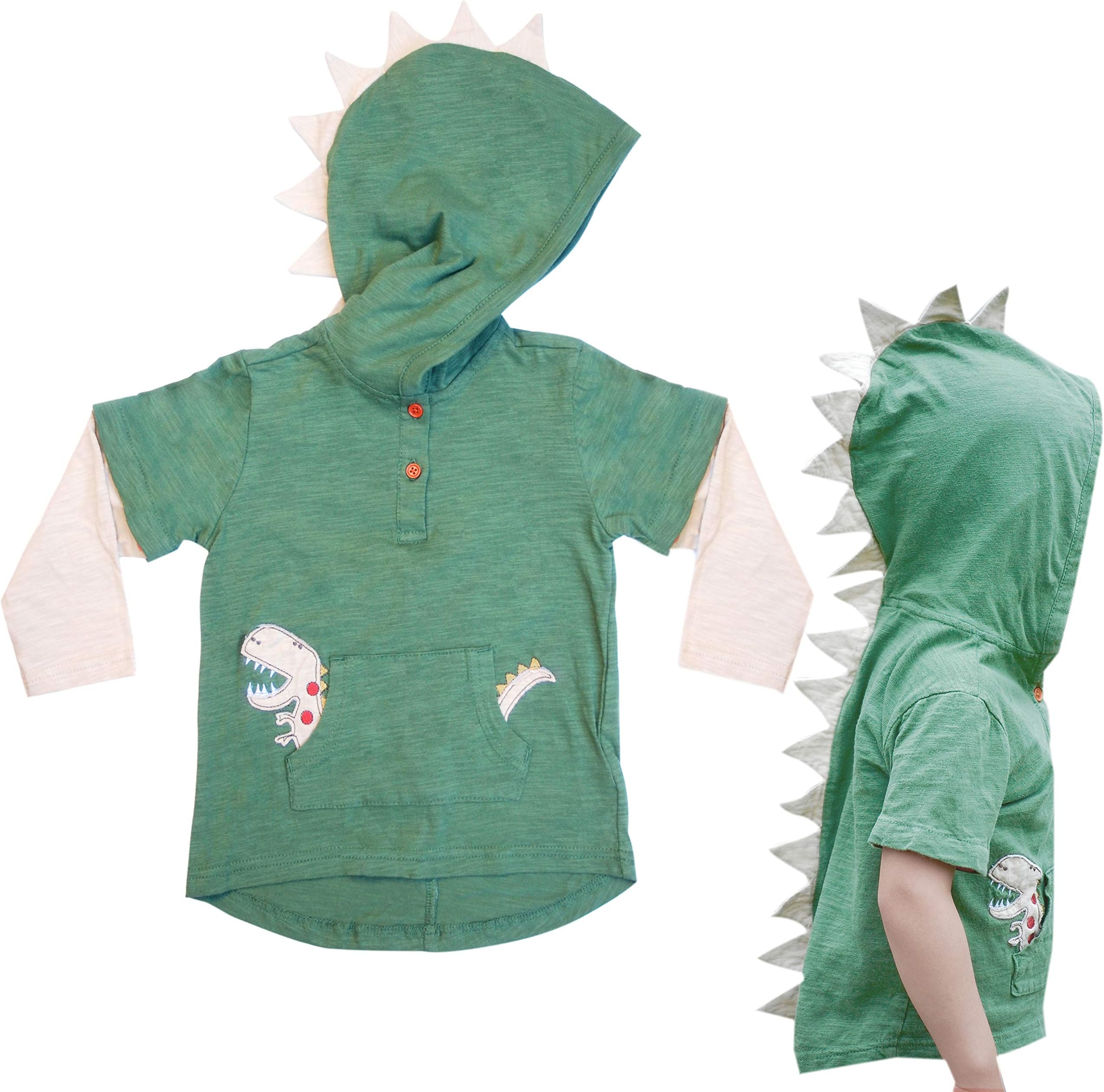 T-Rex Dino Toddler Hoodie Tops for Unisex, Boys, Girls 1-8 Years