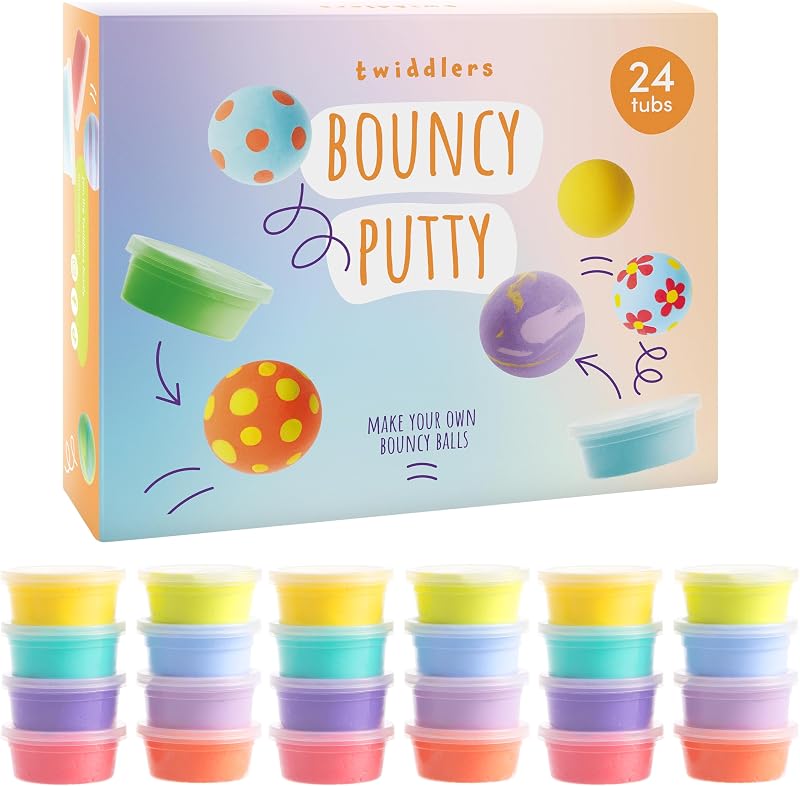 The Twidlders 24 Bouncing Putty Tubs Party Bag Fillers for Kids