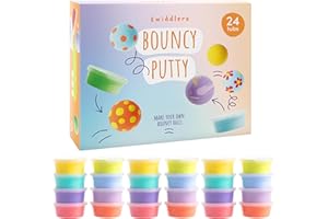 THE TWIDDLERS - 24 Pack Colourful Bouncing Slime Putty Tubs, Perfect Slime Party Bag Fillers for Kids, Bouncy Fidget Toys