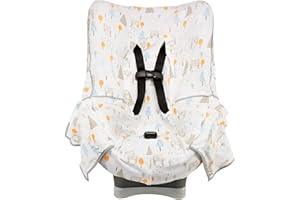 Niko Easy-Wash Children's Car Seat Cover & Liner - 100% Cotton Jersey - Owl Cream/Multi - Fits Most Toddler Car Seats - Universal Fit - Waterproof SEAT Bottom - Machine Wash and Dry