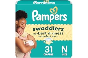 PROCTER & GAMBLE Pampers Swaddlers Diapers Newborn - Size 0, 31 Count, Ultra Soft Disposable Baby Diapers