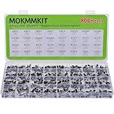 MOKMMKIT 32 Values 800 Pieces Transistor Assortment Kit PNP NPN TO-92 | 2N2222 2N2907 2N3904 2N3906 2N5401 2N5551 S8050 S8550 S9012 S9013 S9014 S9015 A1015 C1815 C945 BC327 BC337 BC547 BC550 BC557