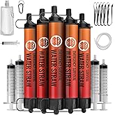 Straw Water Filter 5 Pack – Outdoor Camping & Hiking Survival Gear Kit for Family Use, Ultra-Light Personal Filter Straws for Backpacking, Travel, Bug-Out Bags and Emergency Preparedness