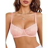 Avidlove Women's Sexy Bra Lace Underwire Unlined Bra | Balconette Demi Everyday Bra Lingerie S-XXL