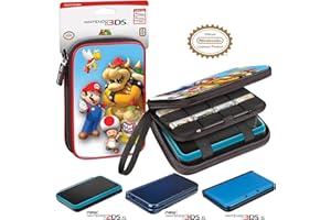 RDS INDUSTRIES Officially Licensed Hard Protective 3DS XL Carrying Case - Compatiable with Nintendo 3DS XL, 2DS XL, New 3DS, 3DSi, 3DSi XL - Includes Game Card Pouch