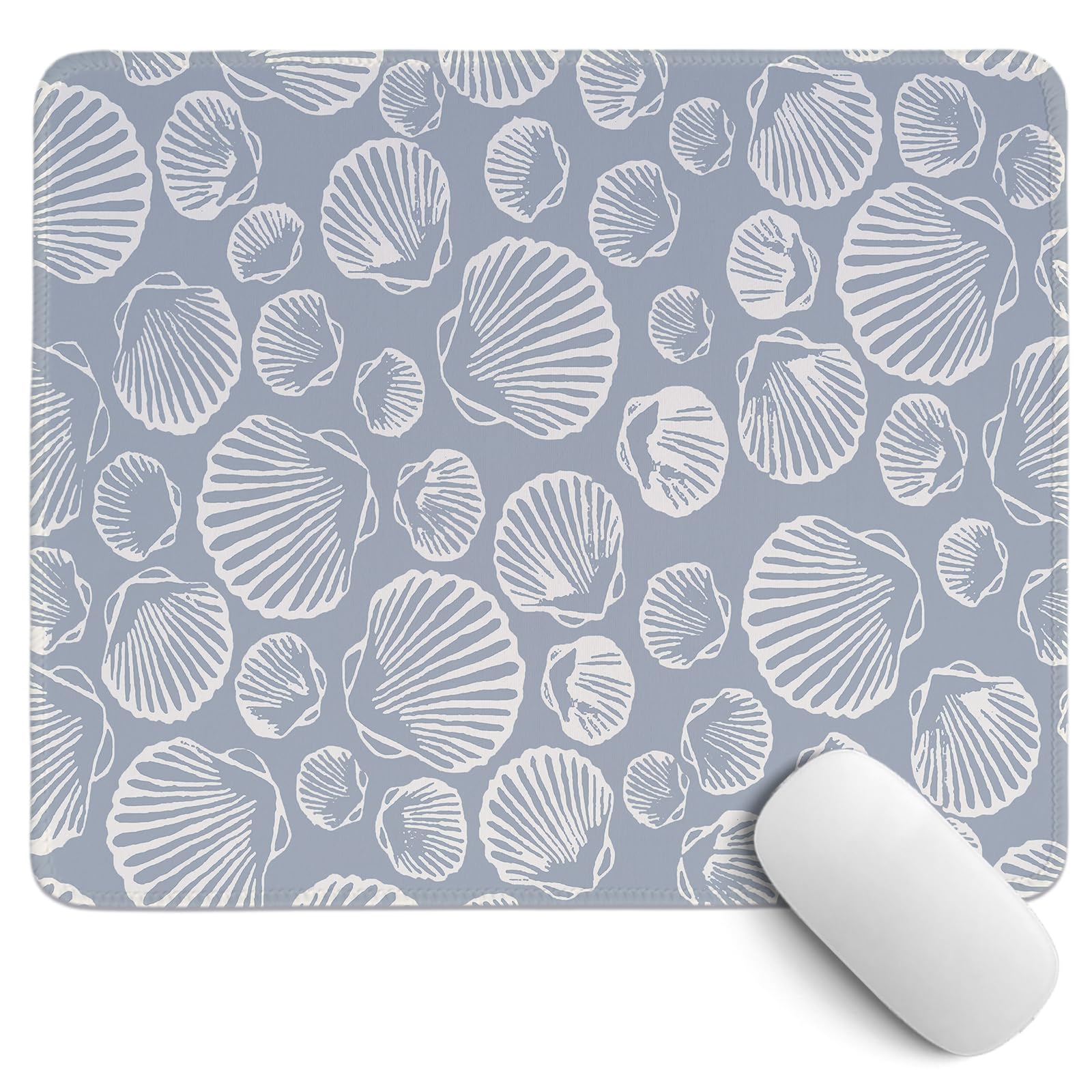Photo 1 of PaJiaNi Seashell Mouse Pad,Coastal Beach Mouse Pad,Ocean Beach Seashell Desk Mat,Girly Summer Coastal Mouse Pads for Beachy Room Dorm Home Office Desktop Decor,11.8x9.8 Inch