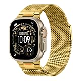 BXUXOHS Milanese Loop- Compatible with Apple Watch Ultra 3 2 1 Band for Men 49mm 46mm 45mm 44mm 42mm 41mm 40mm 38mm,Magnetic Mesh Metal Strap Wristband for iWatch SE 3/2 Series 11/10/9/8/7/6/5/4 Ultra