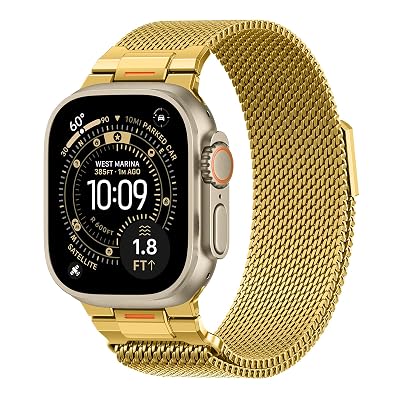 BXUXOHS Milanese Loop- Compatible with Apple Watch Ultra 3 2 1 Band for Men 49mm 46mm 45mm 44mm 42mm 41mm 40mm 38mm,Magnetic Mesh Metal Strap Wristband for iWatch SE 3/2 Series 11/10/9/8/7/6/5/4 Ultra