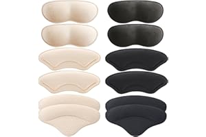 Comfowner 6 Pairs Heel Cushion Pads, Shoe Grips Liners Heel Protectors for Loose Shoes, Heel Pain, Blisters and Rubbing, Anti Slip Shoe Filler Make Shoes Fit Tighter