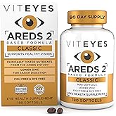 Viteyes AREDS 2 Classic Macular Health Formula Softgels, Eye Health Vitamin to Support Macular Health, Lower Zinc, Eye Vitamins, Macular Vitamins, Beta-Carotene Free, 180 Softgels