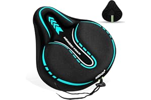 MSDADA New Large Gel Bike Seat Cover, Extra Soft Bike Seat Cushion for Men Women Comfort Wide, Fits Indoor/Outdoor/Exercise Bikes (11.22 inch x 10.03 inch)