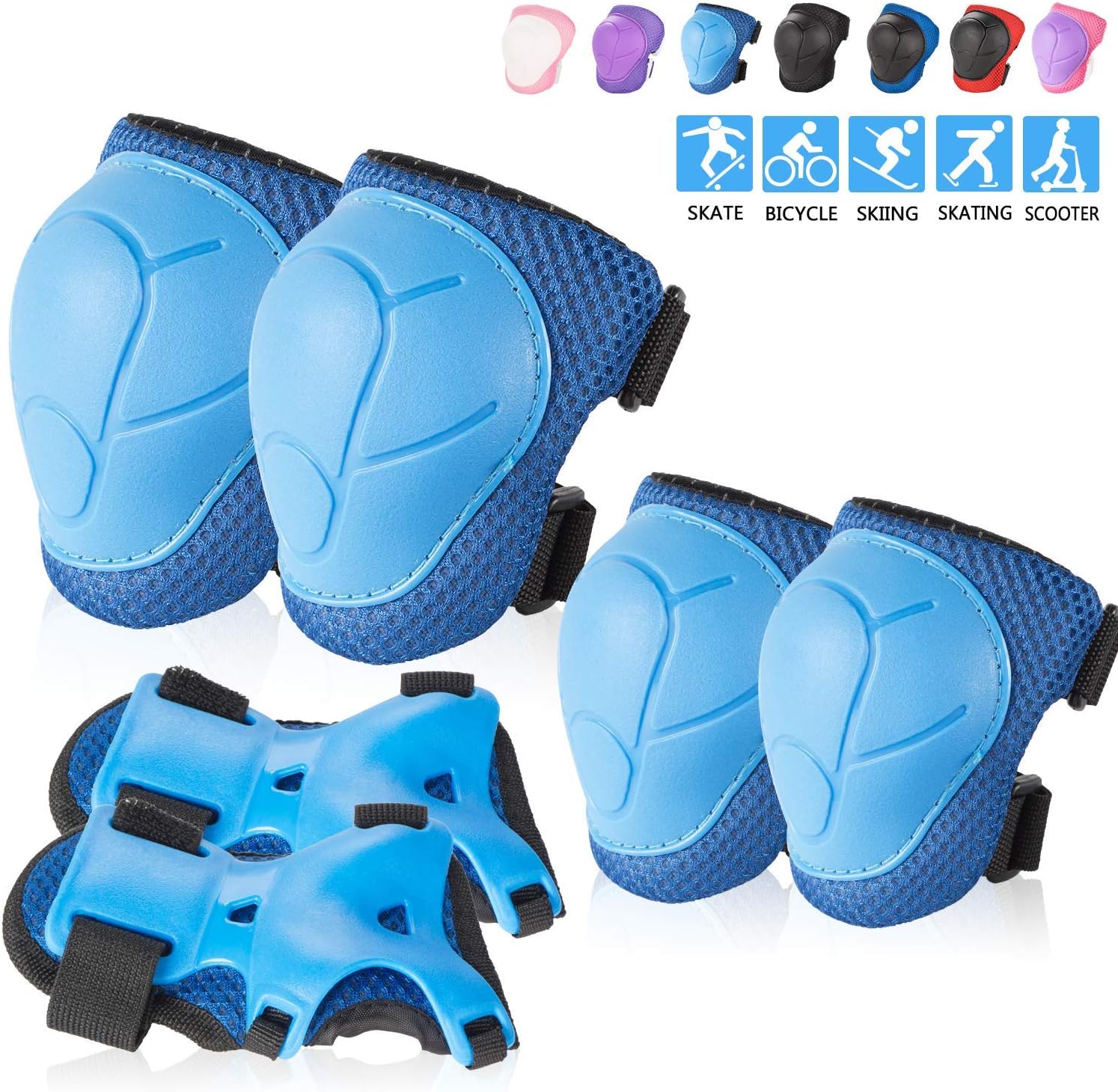BOSONER Kids/Youth Knee Pad Elbow Pads Guards Protective Gear Set for Roller Skates Cycling BMX Bike Skateboard Inline Skatings Scooter Riding Sports (Black) : Sports & Outdoors