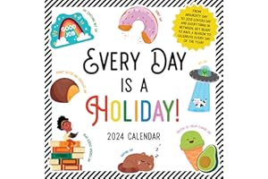 TF PUBLISHING 2024 Every Day's A Holiday Wall Calendar | Large Grids for Appointments and Scheduling | Vertical Monthly Wall Calendar 2024 | Home and Office Organization | Premium Matte Paper |