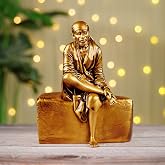Artarium Shirdi Sai Baba Statue 9 Inch, Marble Dust &amp; Resin Sai Baba Idol for Home Temple, Mandir, Prayer Room, Meditation Altar, Office Desk Decor &amp; Spiritual Religious Gift