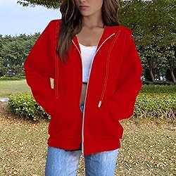 MKLUNJOP Women’S Sweatshirt Zip Up Hoodie Women