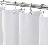 Waterproof Shower Curtain 92x182cm Linen Style with Hooks