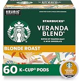 Starbucks K-Cup Coffee Pods, Starbucks Blonde Roast Hot or Iced Coffee, Veranda Blend, 60 Keurig Pods