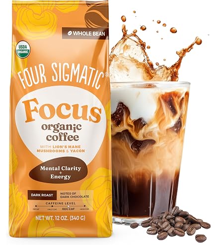 Amazon.com : Four Sigmatic Organic Half Caf Whole Bean Coffee with