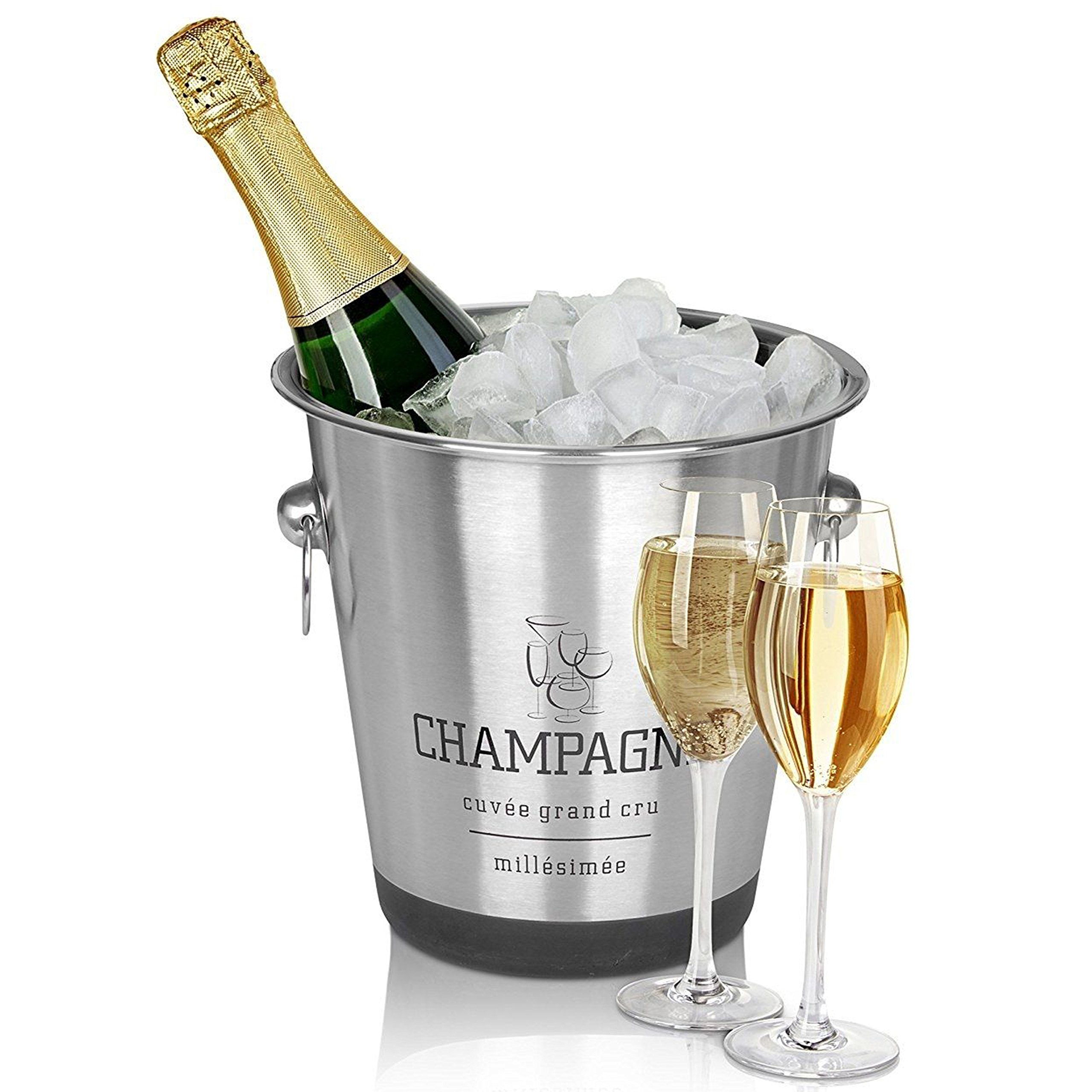 Stainless Steel Silver Champagne Wine Bucket Punch Drink Ice Cooler Party French Style