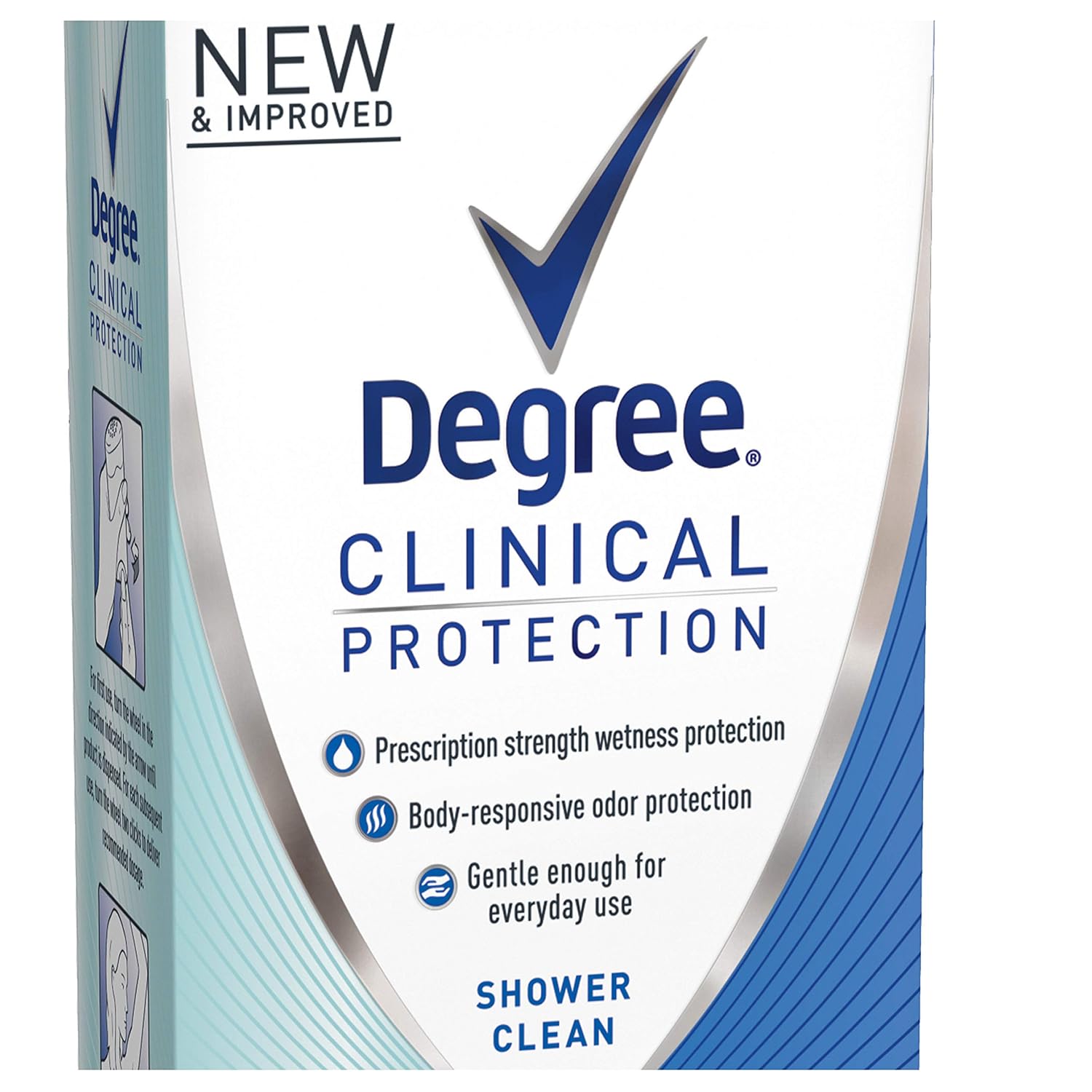 Degree Women Clinical Protection Anti-Perspirant Deodorant Shower Clean 1.70 ounce : Degree Clinical Protection Deoderant : Beauty