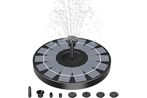 AISITIN Solar Fountain Pump 2.5W Bird Bath Fountain Solar Powered Water Fountain with 8 Nozzle & 4 Fixer, Solar Fountain Pump for Bird Bath, Garden, Pond, Pool