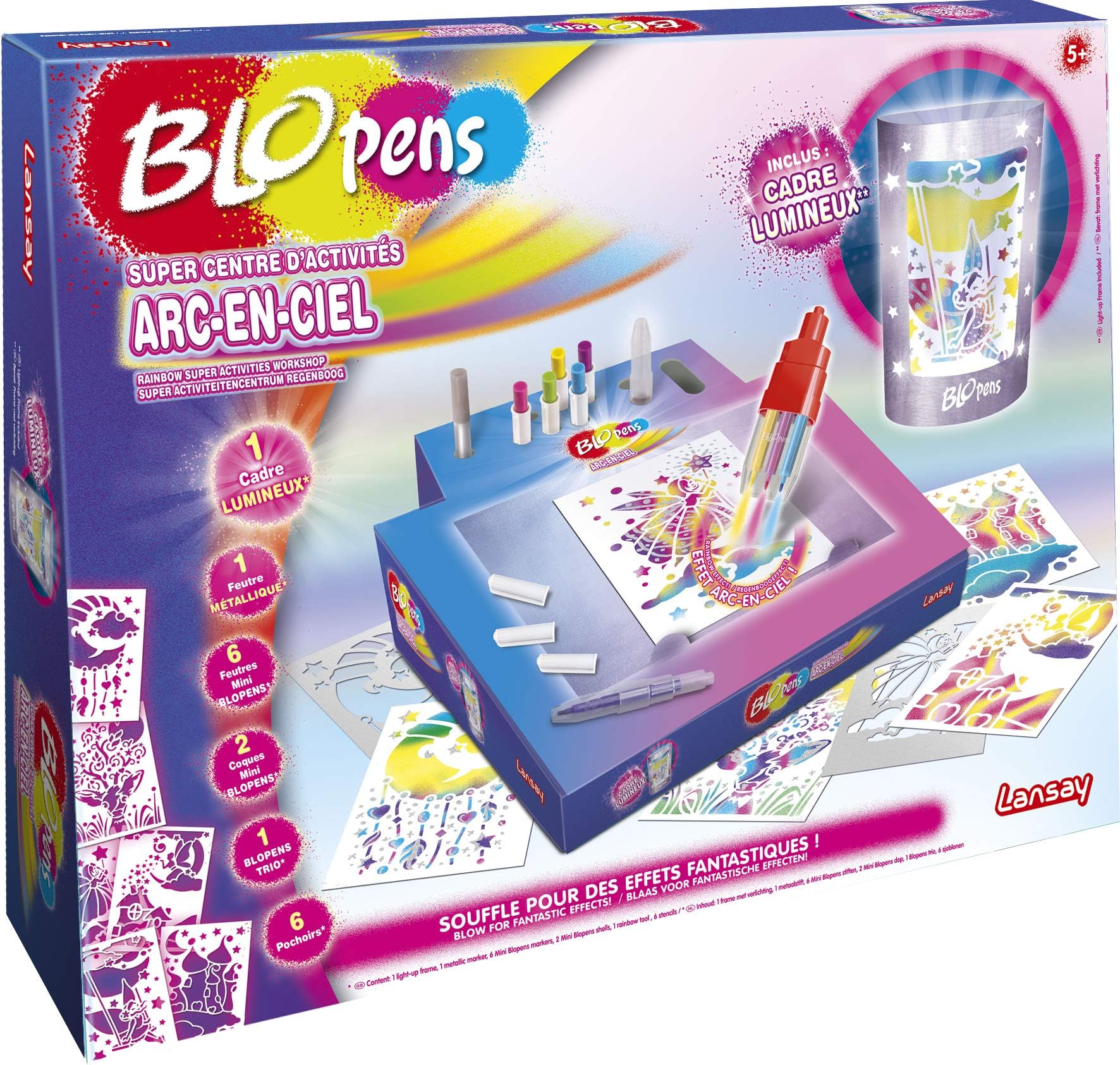 Lansay- Blopens Super Activity Centre Rainbow Frame Light, 23632, Multicoloured