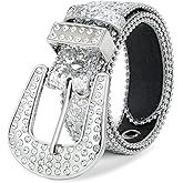 Kajeer Rhinestone Belt for Boys Girls, Cowgirl Boys belt with Bling Sequin Diamond