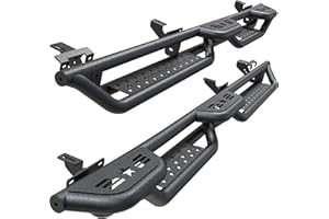 AUTOBULL Wheel to Wheel Running Boards Compatible with 2020-2025 Jeep Gladiator JT 4 Doors, 6" Bed Access Side Step Rails Coated Black Carbon Steel Nerf Bars