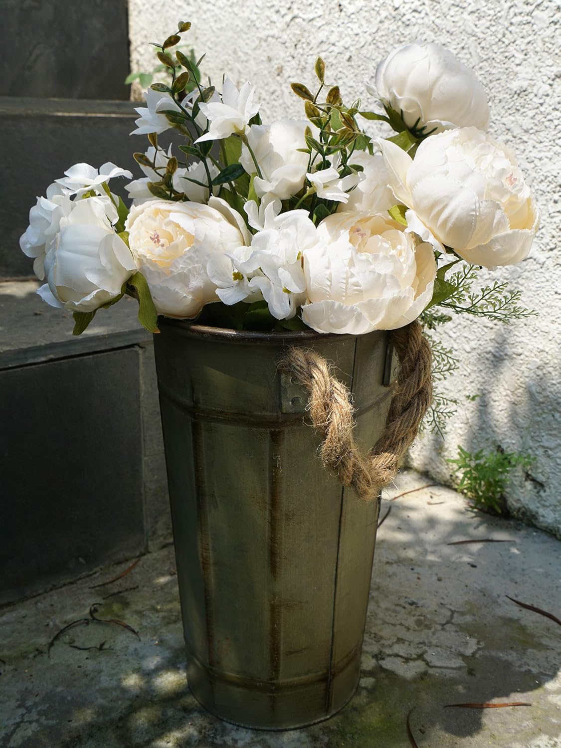 FiveSeasonStuff 1 Bouquet of Peony Silk Artificial Flowers and Hydrangeas/Perfect for Wedding Bridal, Party, Home, Office Décor (Beige) - Image 5