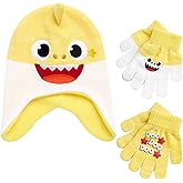 Nickelodeon Boys' Baby Shark Winter Hat and 2 Pairs of Mitten Set (Toddler)