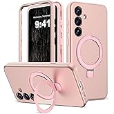 DuiDuiQ Designed for Samsung Galaxy S25 Case with Magnetic Ring Stand [Compatible with Mag-Safe][Military Grade Drop Protection][Build in Kickstand] Shockproof S25 Phone Case 6.2",Rose Gold
