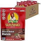 Sun-Maid Deglet Noor Pitted Dried Dates - (4 Pack) 8 oz Resealable Bag | Pitted Deglet Noor Dates Dried Fruit Snack for Lunches, Snacks, and Natural Sweeteners