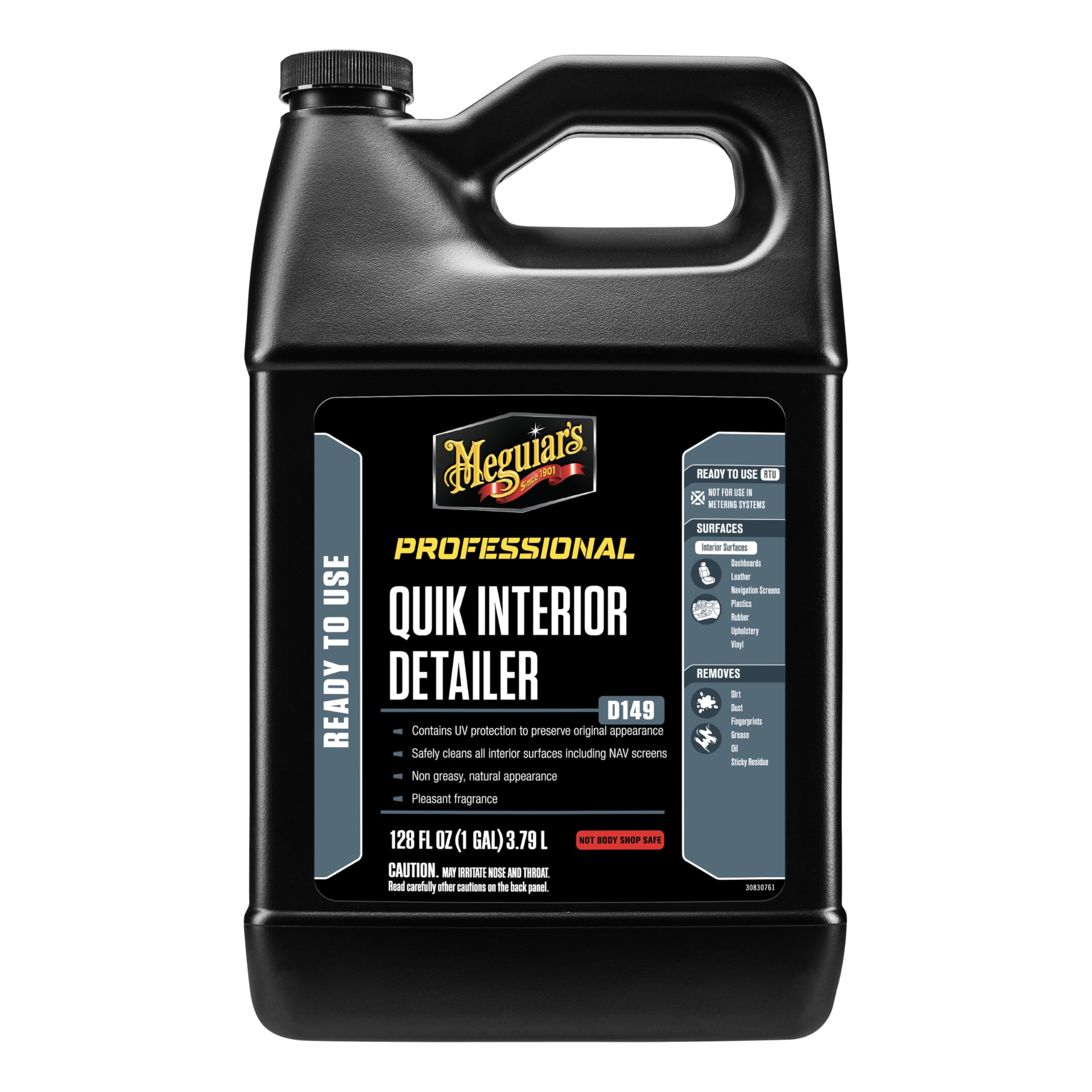 Meguiar's D14901 Detailer Quik Interior Detailer 3.79L safely cleans all interior surfaces