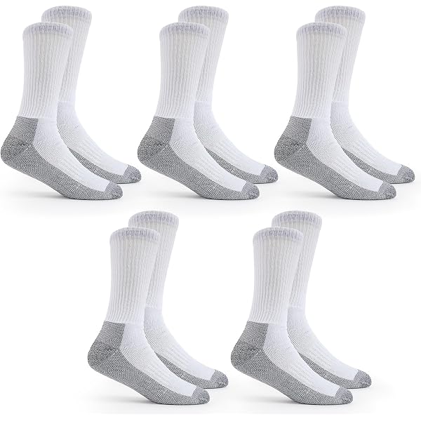 Fruit of the Loom Men's Work Gear Crew Socks, 6-Pack, Black, Large, Model# FRM10124C6C2001 Black : Fruit of the Loom