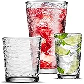POPLASS Biscayne 18-Piece Family Drinking Glasses Set - Drinking Glassware Set with Highball Cooler, DOF (Double Old Fashioned), and Juice Glasses - 6 Each