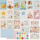 ZICOTO Beautiful Birthday Cards Set of 60 with Envelopes & Stickers - Tasteful Assorted Happy Birthday Cards Bulk For Women, Men & Kids - The Perfect Card Pack to Write Thoughtful Personal Greetings