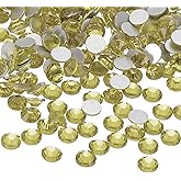 PATIKIL 400Pcs SS30 Round Flatback Crystal 6.3-6.5mm Glass Rhinestones Gems Diamonds for DIY Crafts Clothes Shoes Nail Art Decoration, Light Yellow