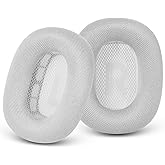 GEVO Upgraded Ear Cushions Replacement Earpads for Apple AirPods Max Headphones, Mesh Fabric Ear Pads Cover with Memory Foam and Magnet for AirPods Max (Silver)