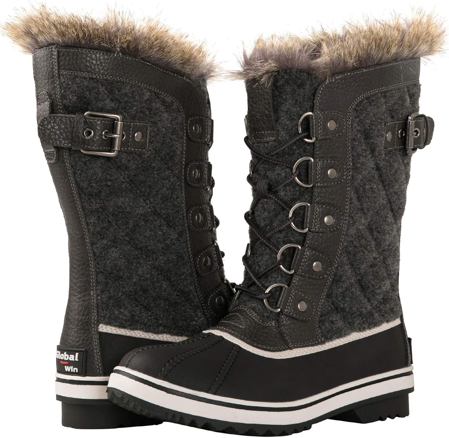  | GLOBALWIN Women's Asymmetrical Mid-Calf Fashion Snow Boots | Snow Boots
