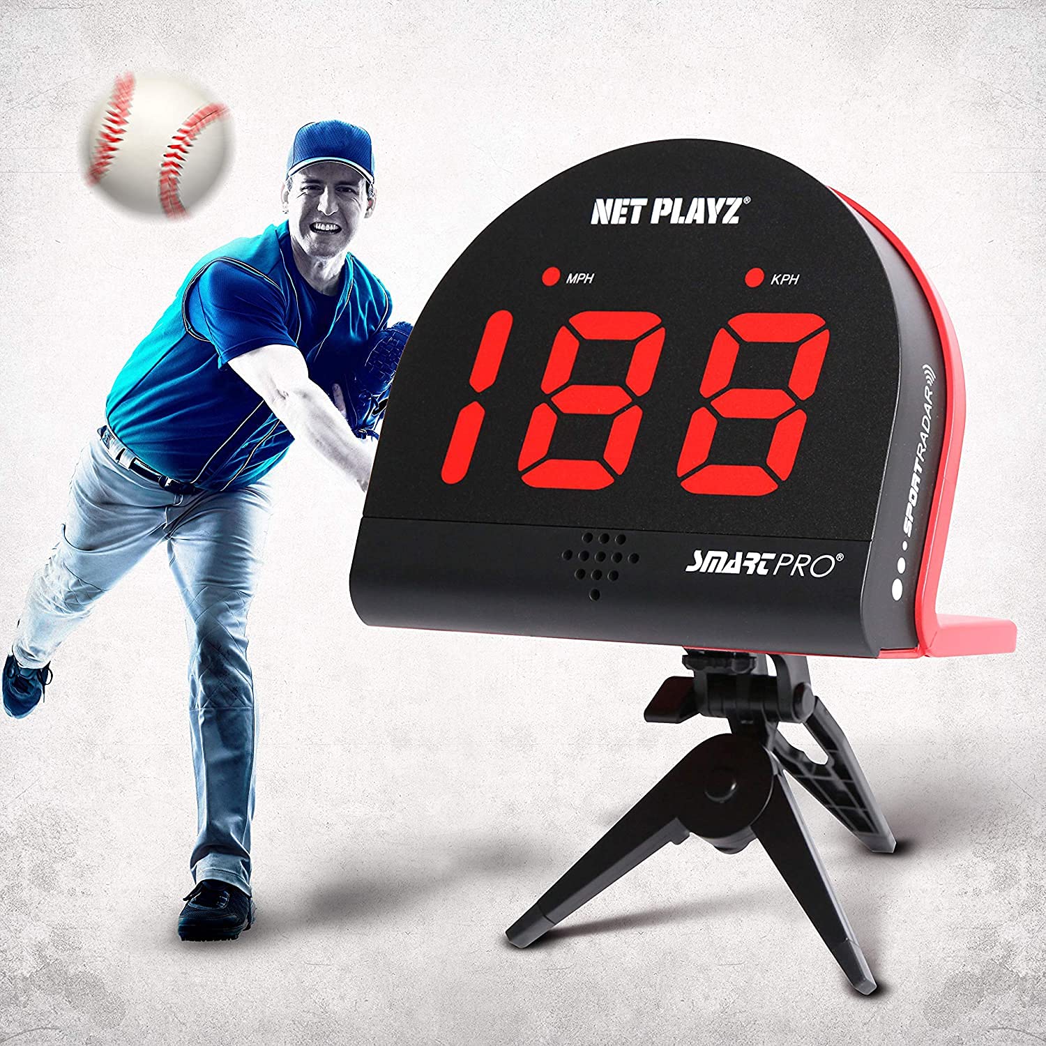 NetPlayz Baseball Radars, Speed Sensors Training Equipment (Hands-Free Radar Guns, Pitching Speed Guns, Baseball Gifts, High-Tech Gadget & Gear for Baseball Players
